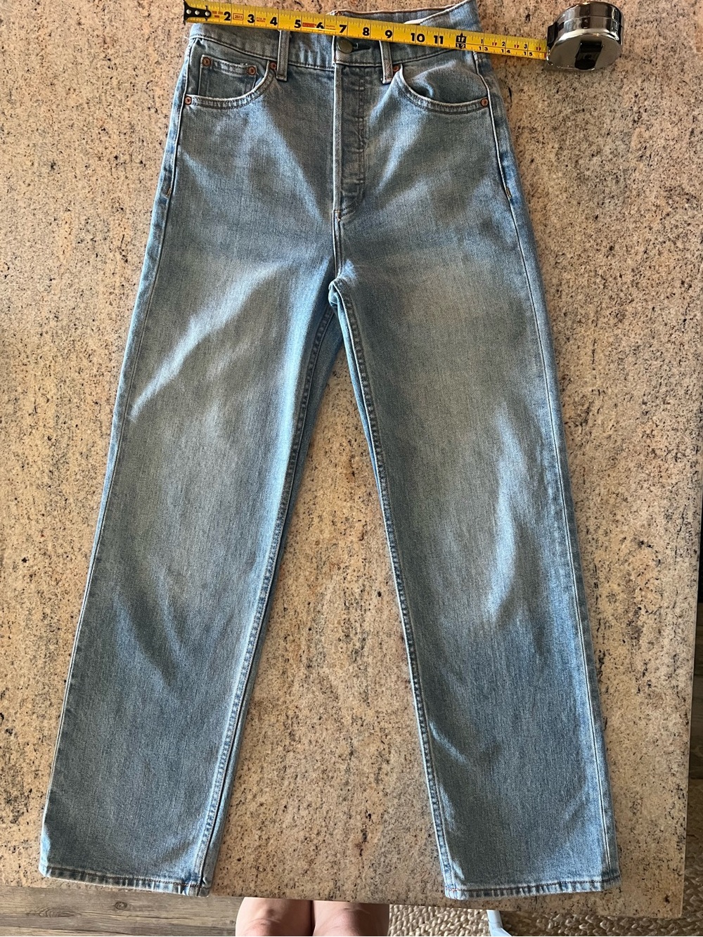 Aritzia’s Denim Forum Women’s The Arlo High Rise Straight Jeans- Light Wash